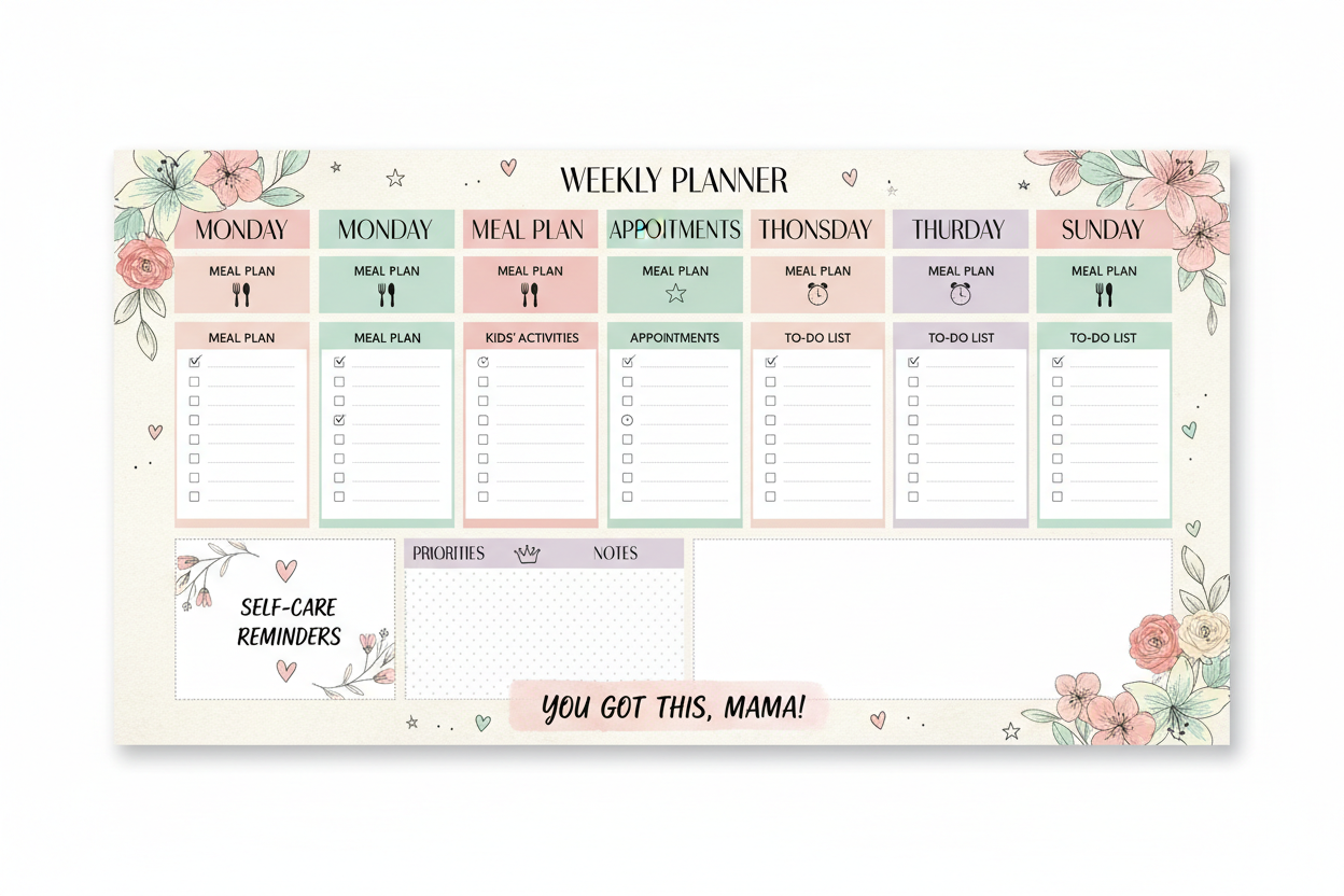 weekly planner for moms
